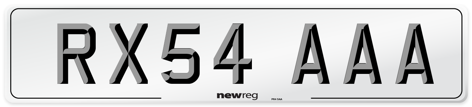 RX54 AAA Number Plate from New Reg